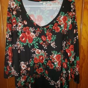 Pioneer Woman Shirt, 3X Red, Black & Green